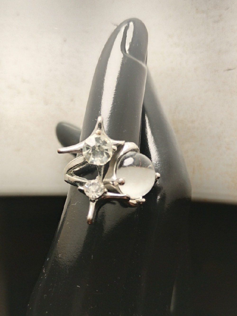 Astro Ring Geometric Fun Gemstone And Glass Sphere Ring Size 5